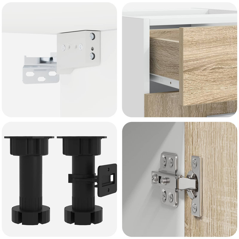 vidaXL Kitchen Unit with Drawer with Door LYON 8 pcs Engineered Wood Modern, Sonoma Oak