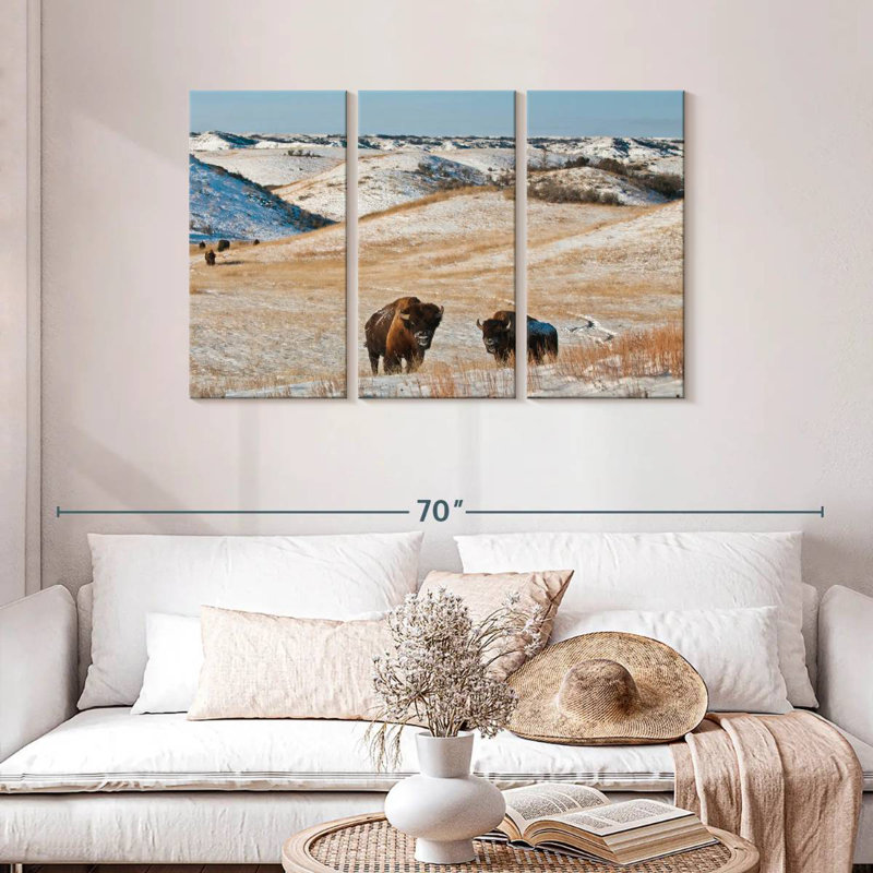 Alvord Buffalo en hiver, H 28 po x l 45 po