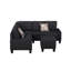 Canapé modulaire rembourré 6 pièces Modern, noir-1113290706