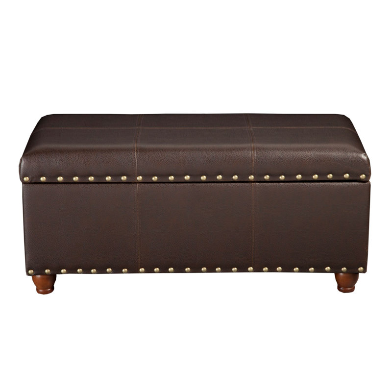 Banc de rangement en similicuir Hannigan, H 18 po x l 45,5 po x P 48 po
