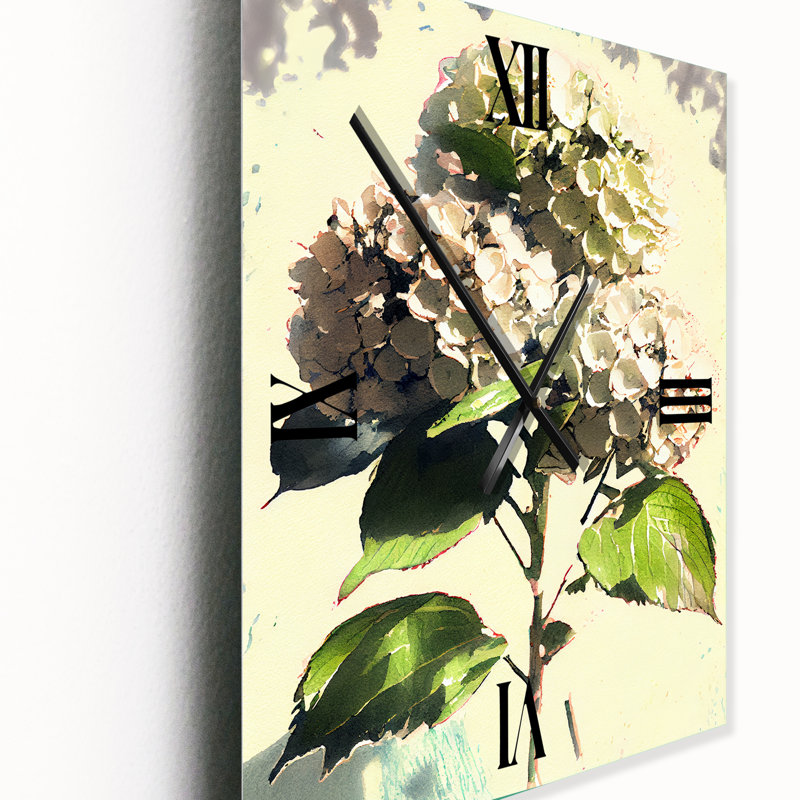 Rose Hydrangena IV - Horloge murale florale, Petit