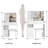 37" Left Drawer Desktop Makeup Vanity Table + Cushioned Stool, Extra Large Right Sliding Mirror, Multi Layer High Capacity Storage, Practical Fashionable Makeup Dressing Set-1252121625