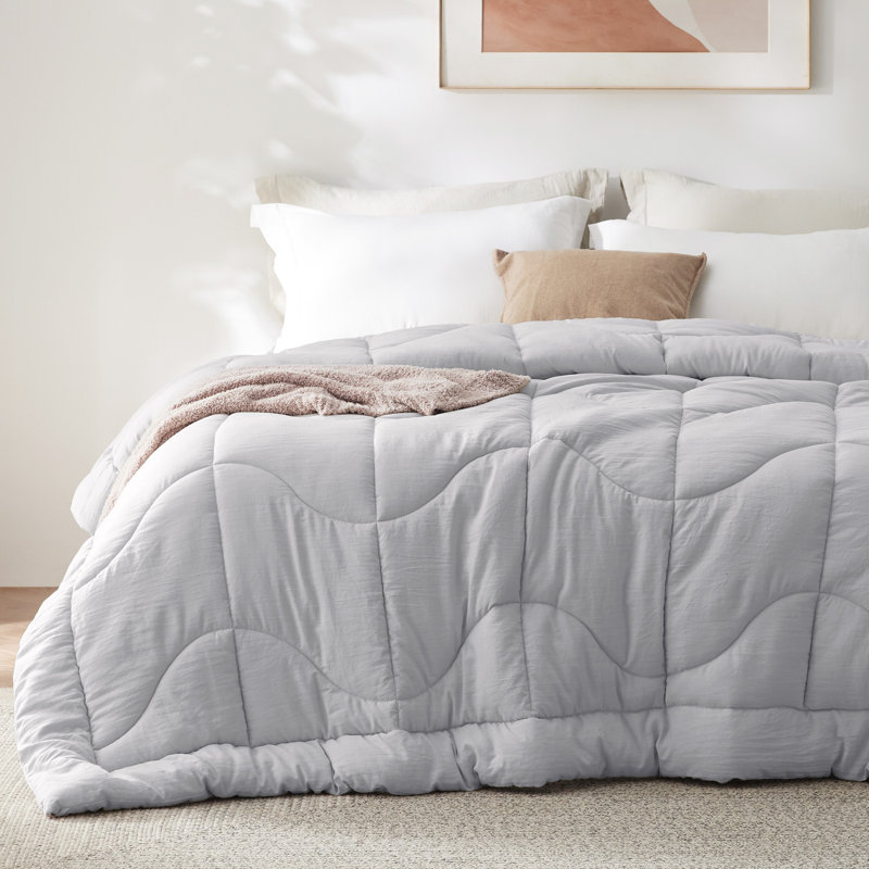 Bedsure Queen Down Alternative Duvet Insert – Gray Ultra-Soft, Prewashed, All-Season Comforter with 4 Tabs, Queen Comforter