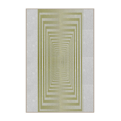 Tapis gris/vert à motifs