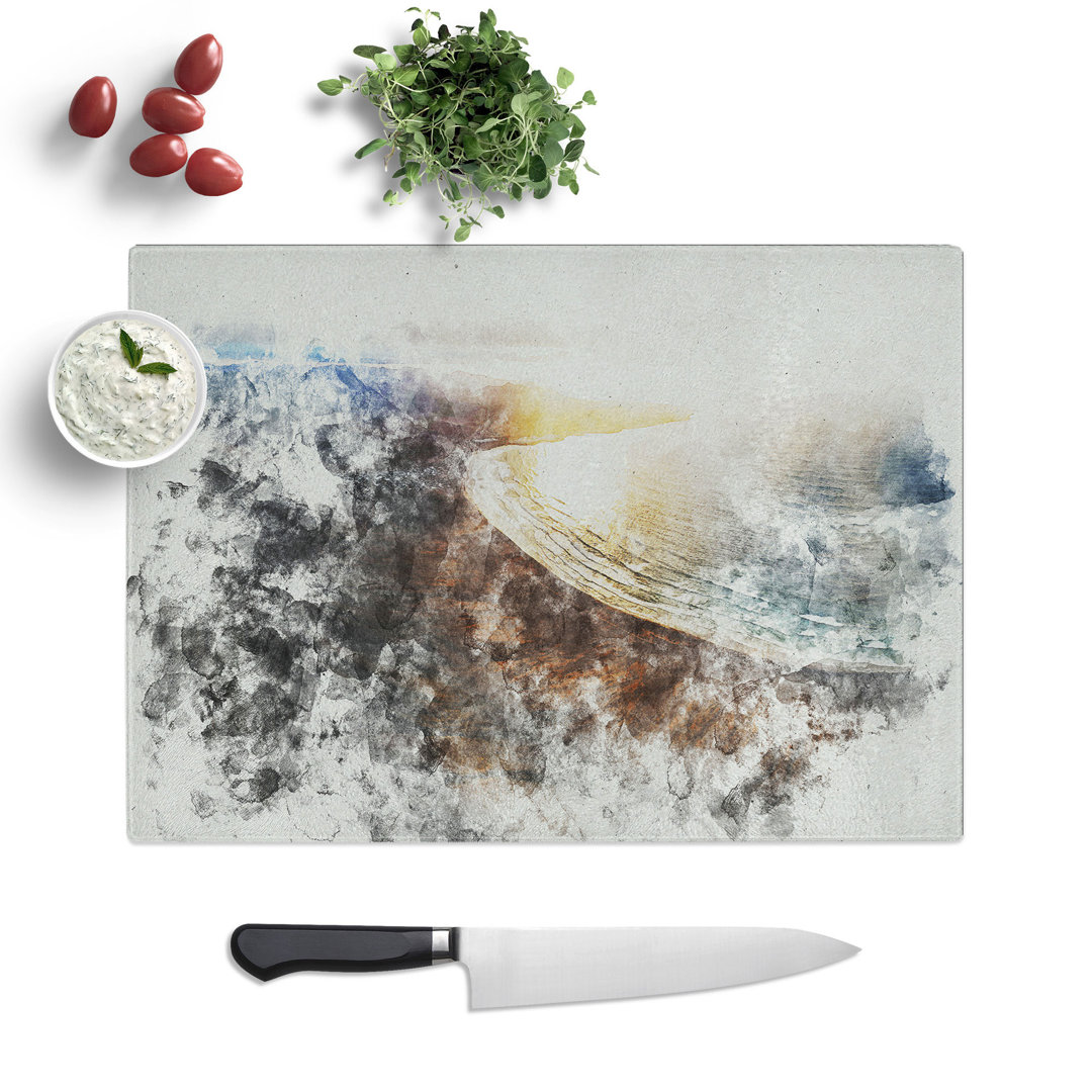 Mountain View of Lanzarote in Spain Watercolour Chopping Board