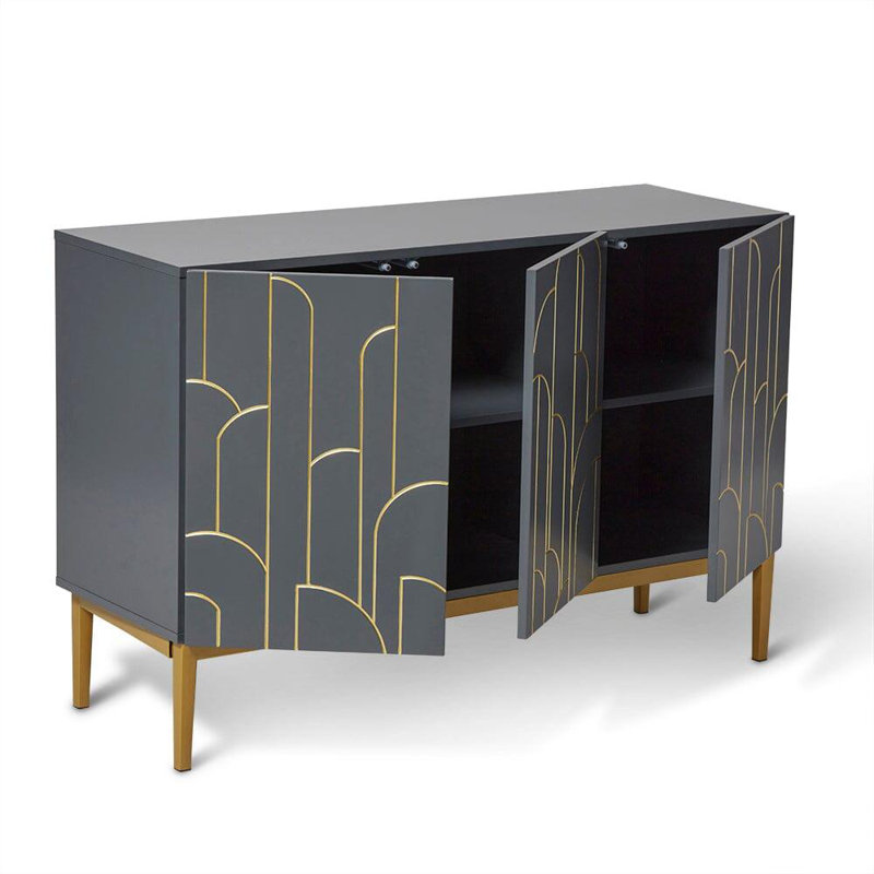 Heathfield Sideboard, 81 cm H x 120 cm W x 40 cm D, Smoke Grey 