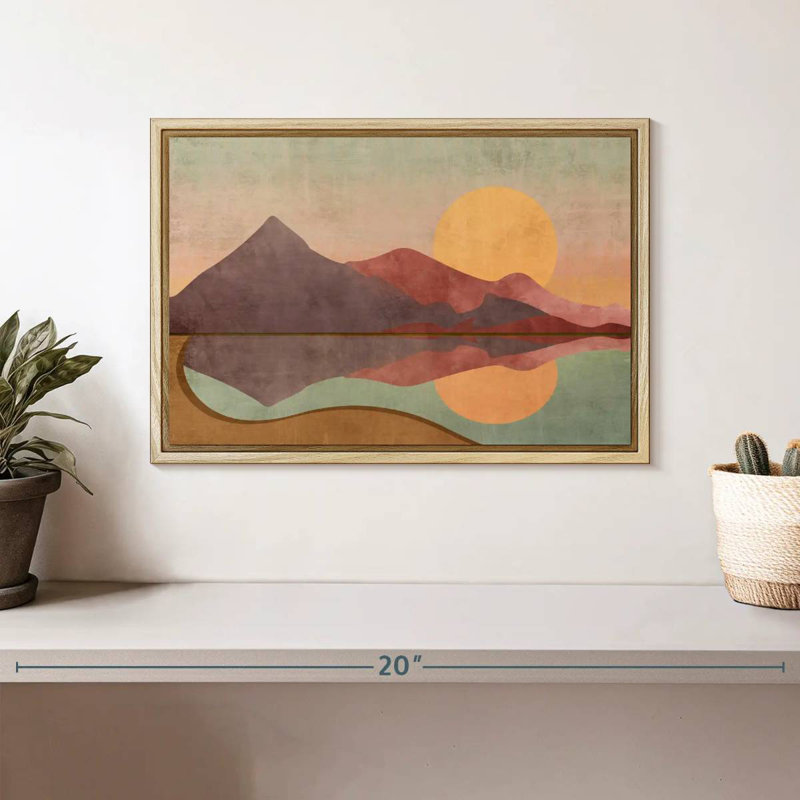 Boho Sundown, Cadre flottant en bois naturel, 13 po x 9 po