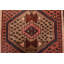 Tapis rouge rétro en laine noué à la main 3 pi 4 po x 9 pi 5 po Tribal Vintage