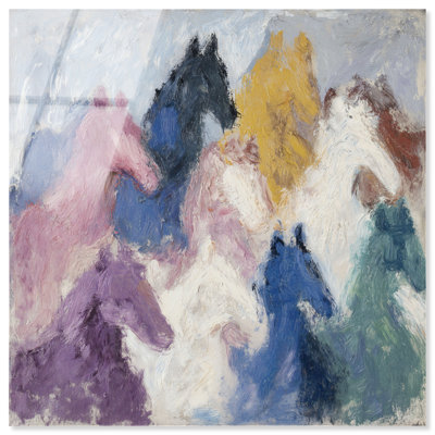 Pastel Herd Acrylic Print Western Wall Decor by Art Remedy, Ready to Hang, 12 x 12