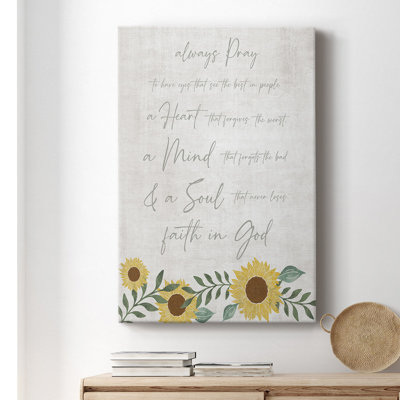 «Always Pray», impression sur toile tendue