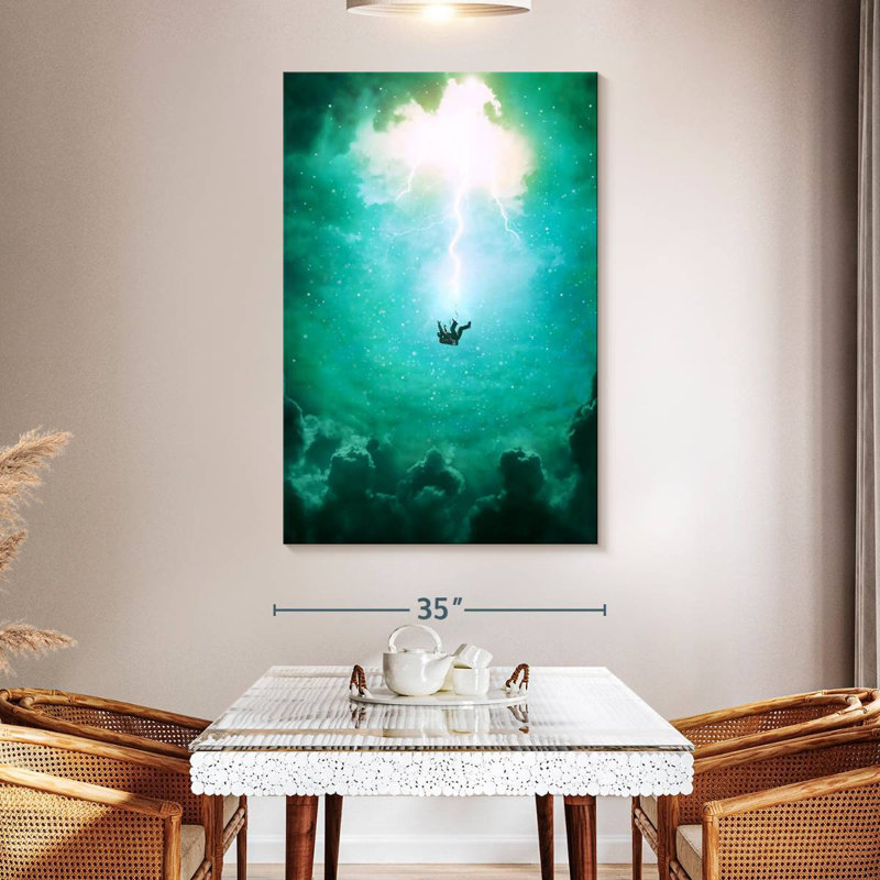 Kelan Falling From Space, 51" H x 34" W