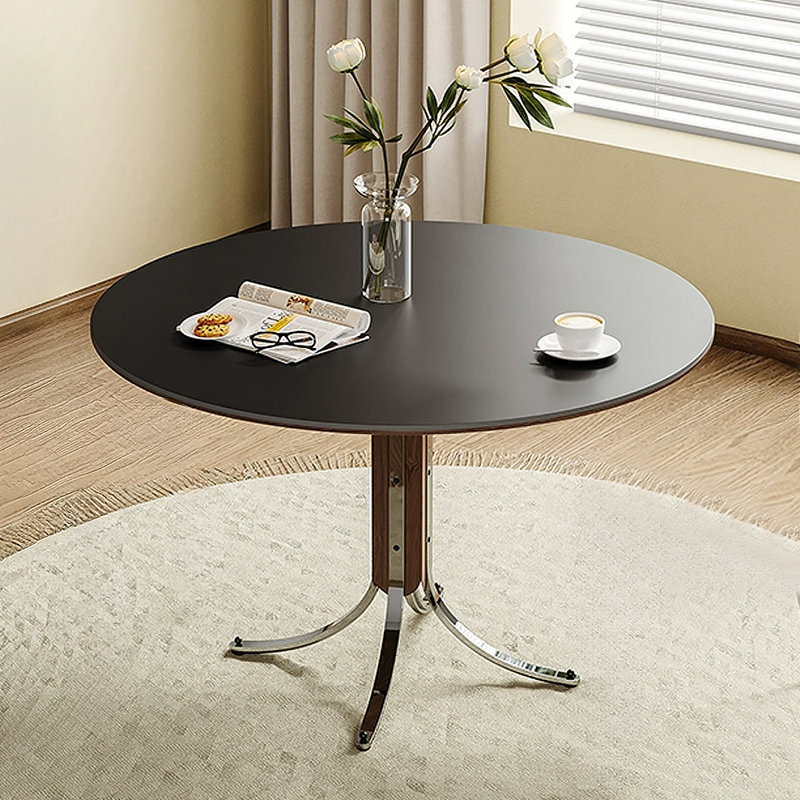 Table de salle à manger noire en pierre frittée, H 29,53 po x L 35,43 po x l 35,43 po