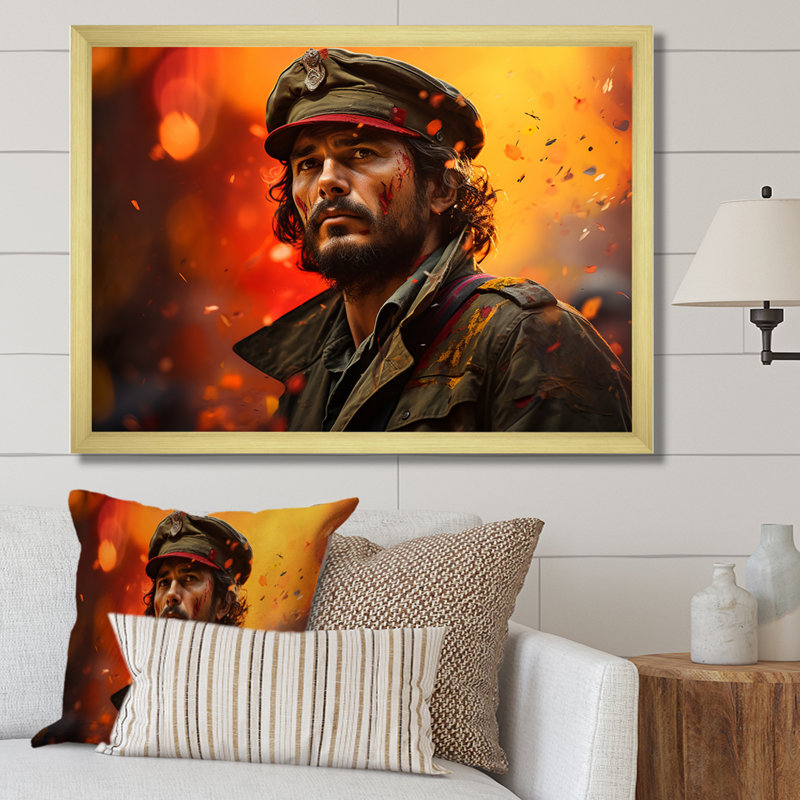 Cuba Che Guevara Impression, Cadre doré simple, H 12 po x l 20 po x P 1 po