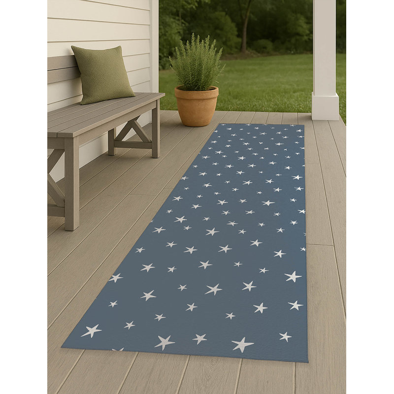 Starry Night Non-Slip Outdoor Rug, Runner 2'6" x 8'