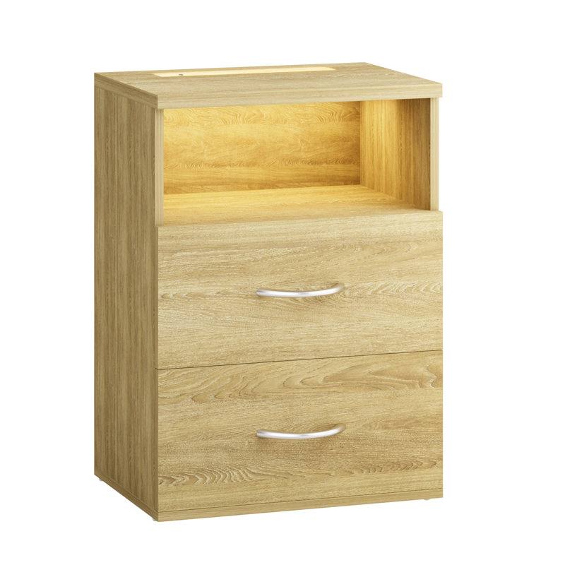 Deneem 39cm W MDF/particle Board Bedside Table, Sonoma Oak