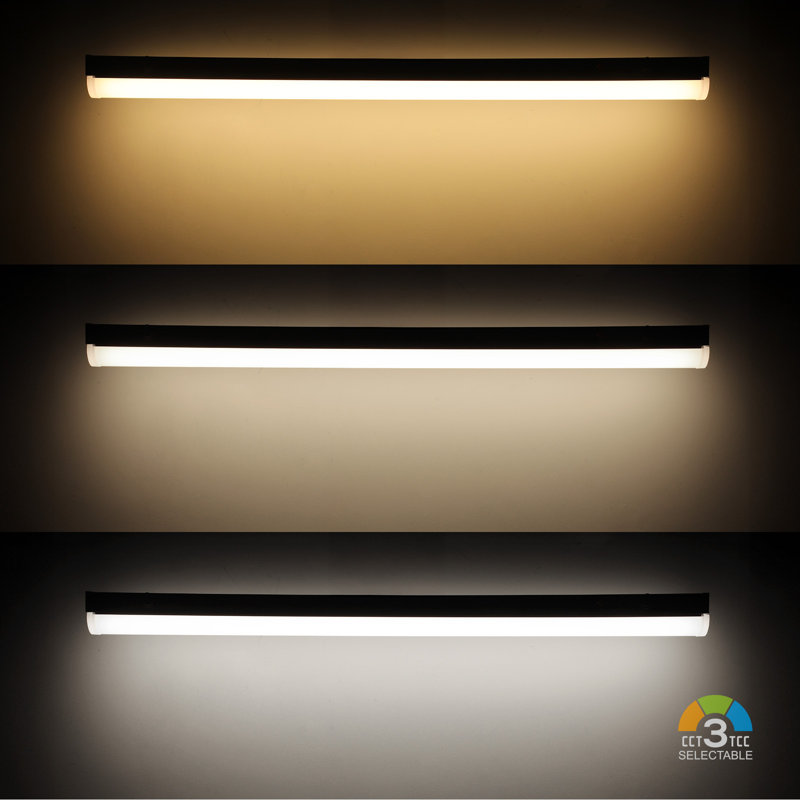 4ft 3cct Commercial Led Linear Strip Light With Emergency Battery Backup, 120-277v