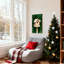 Oiseaux de Noël perchés sur un nichoir enneigé avec baies, ensemble de 3 impressions sur toile-223850978