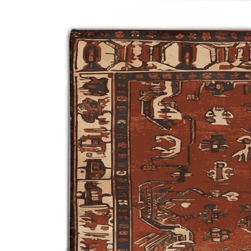 Tapis turc intérieur et extérieur brun, Rectangulaire 2 pi x 3 pi