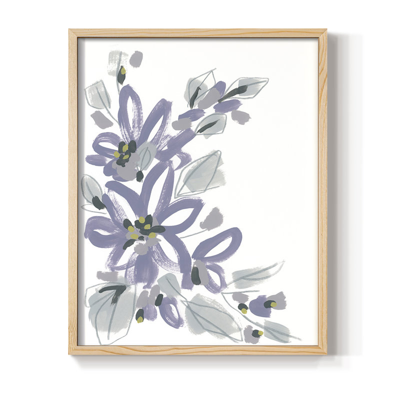 Periwinkle Patch I Framed Print - Solid Wood, 11" H x 9" W