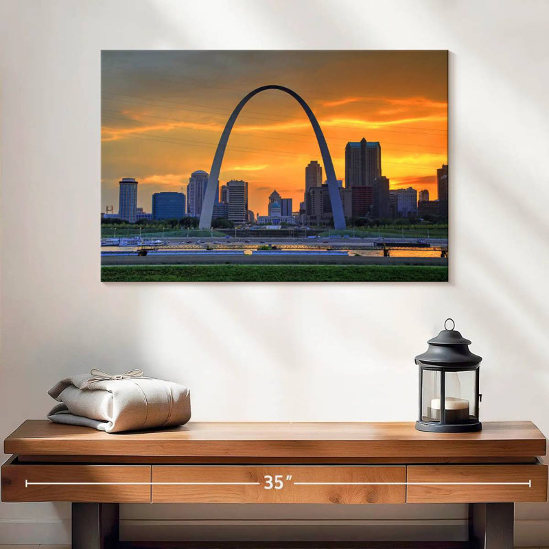 Kavia St. Louis Arch Sunset, 32" H x 48" W