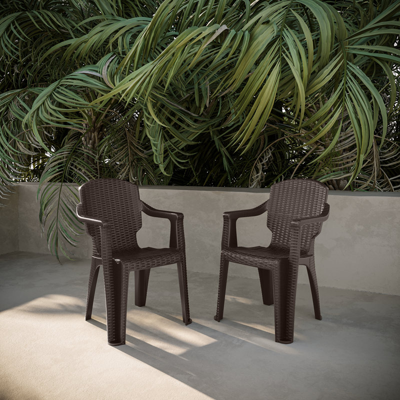 Calista Outdoor Patio Chair Set, Brown
