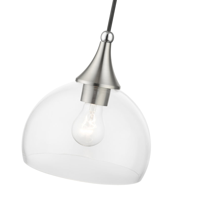 Luminaire suspendu en forme de dôme à 1 lumière Markdavid, Nickel brossé