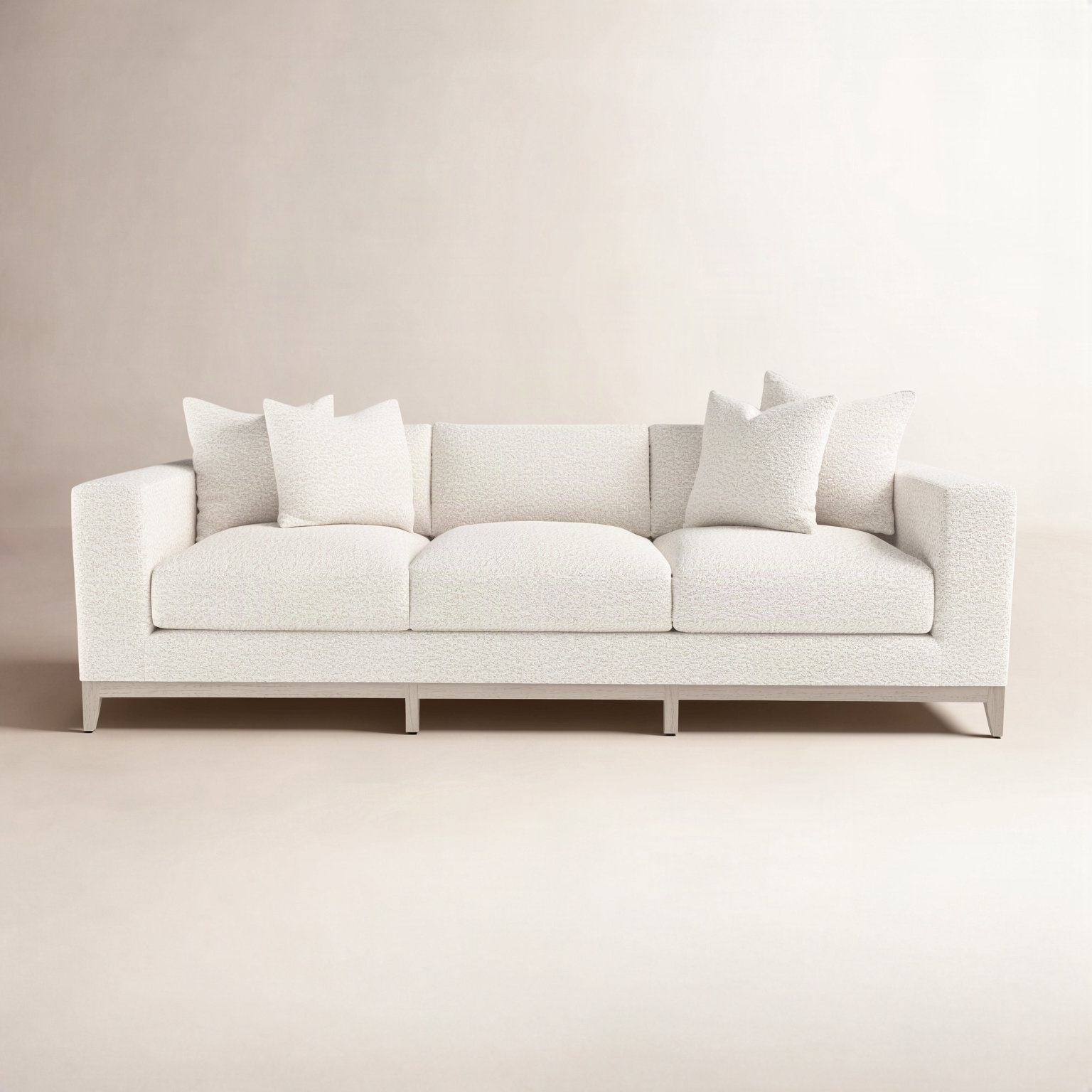 Noel 100'' Upholstered Sofa, Cream Chenille 1345-002, 27.50" H x 100" W x 40" D, Brown