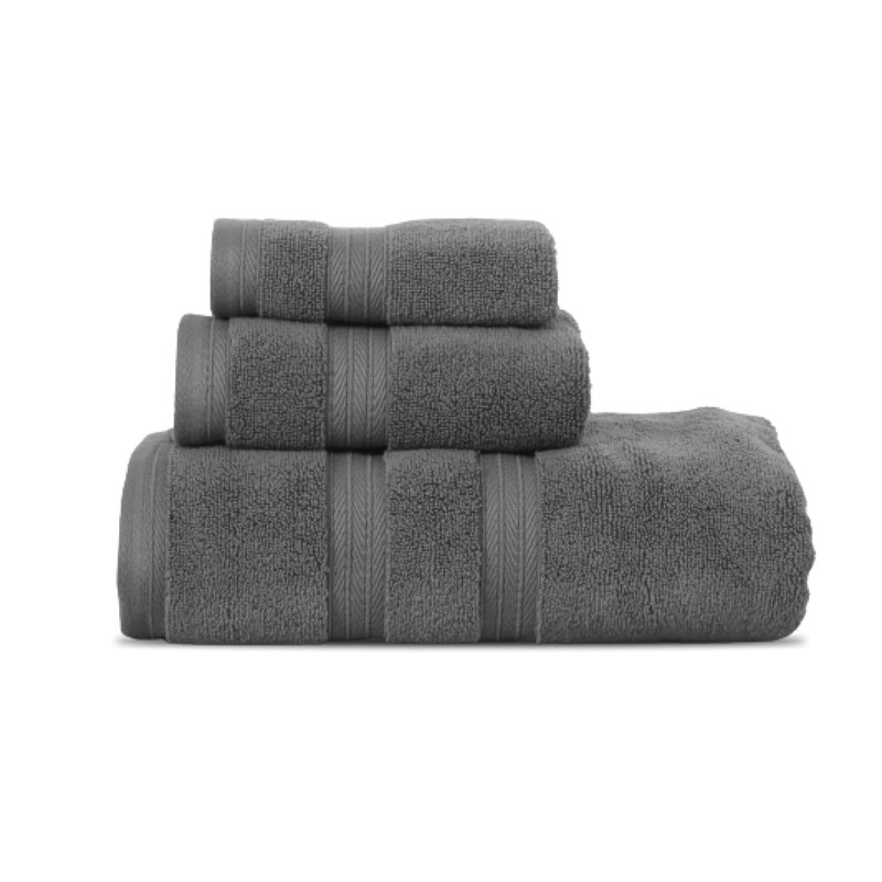 Ensemble de serviettes de bain 100% coton Elegance Essentials 550GSM, Gris foncé