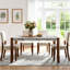 46.5" Modern Dining Table Rectangular Faux Marble Style Sturdy Wood Legs