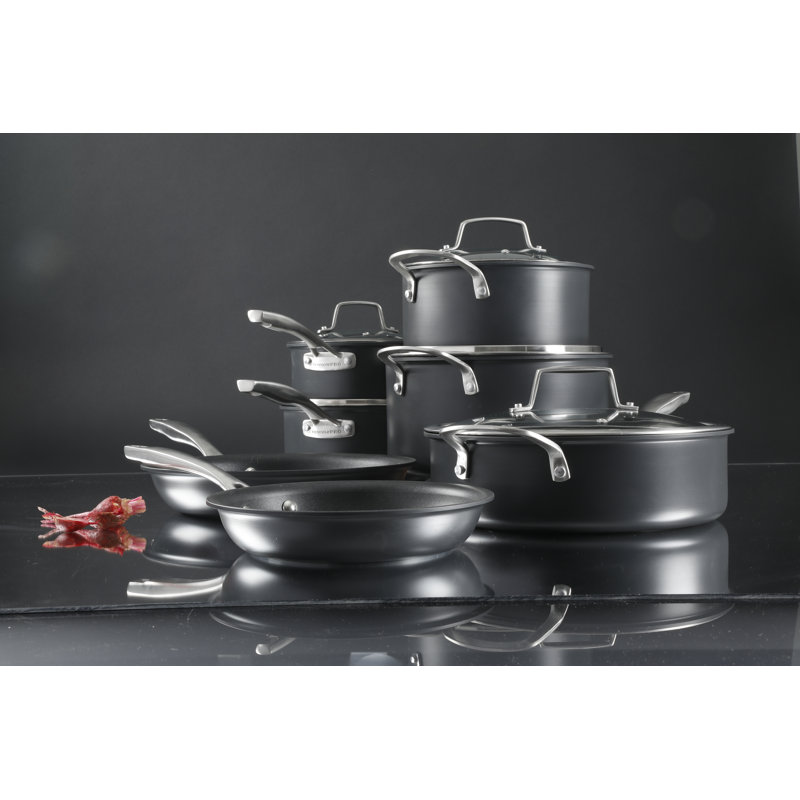 Kenmore Pro Arbor Heights 10-Piece Nonstick Black Aluminum Cookware Set