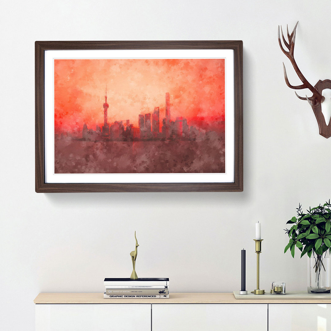 The Shanghai China Skyline - Picture Frame Painting Print
