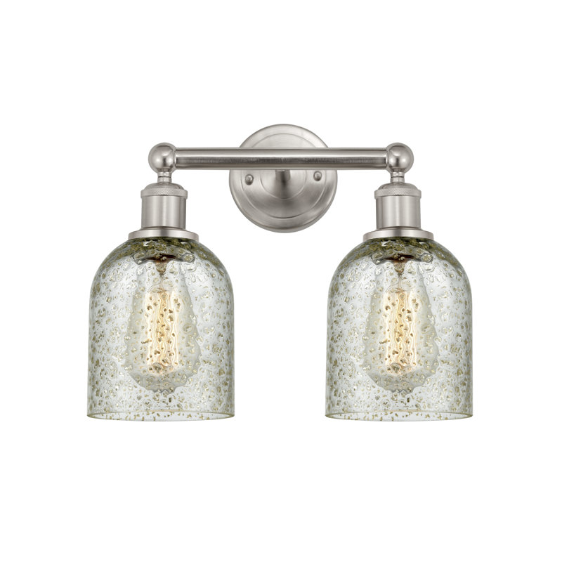 Éclairage pour meuble-lavabo à 2 lumières 14 po Reiko, Mica, Nickel satiné brossé