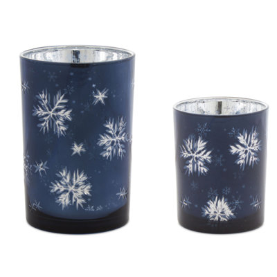 Candle Holder (Set Of 2) 5"H,7"H Glass