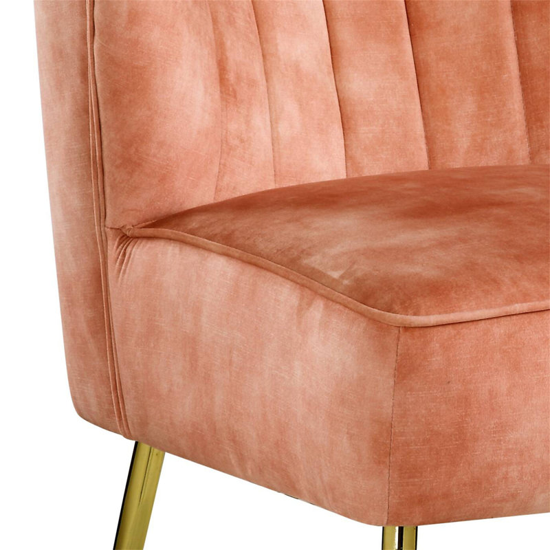 Chai décoratif en velours orange brûlé Sambell