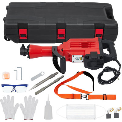Heavy Duty Electric Demolition Jackhammer 2200W 65A, 2pcs Set, Aluminum Copper, 220V