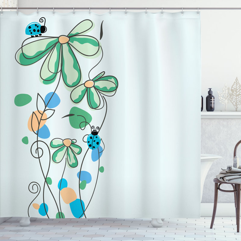 Ensemble de rideau de douche Kids, H 69 po x l 84 po, Bleu-vert