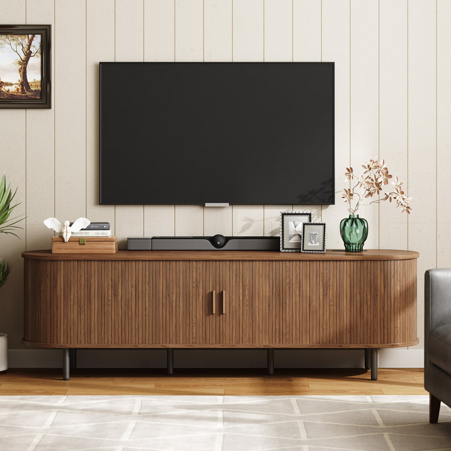 Tv Stand With Storage And Shelves Designed To Fit 55โโ - 80โโ Tvs. Wood Entertainment Center For Living Room And Bedroom, Media Console And Modern Tv Console Table