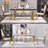 Mid Century Modern White Leather And Gold Dining Chairs With Cabriole Legs-202330782