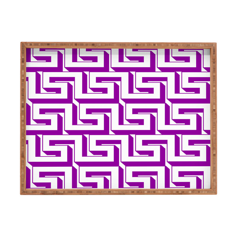 Plateau de service grec, H 1,75 po x l 18 po x P 14 po, Mauve