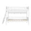 Lit superposé simple en bois avec 3 tablettes de rangement et échelle réversible pour chambre d'enfant, blanc-215278605