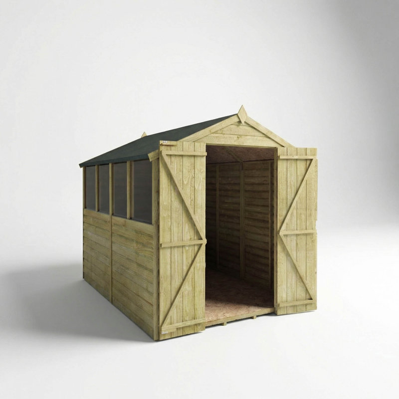 Mercia 8 x 6ft Overlap Apex Shed (Double Door), Yes