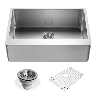 Epicure 30'' L Farmhouse / Apron Single Bowl Stainless Steel Kitchen Sink