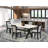 5 Piece Dinette Set Includes a Rectangle Dining Room Table with X-Legs and 4 Dark Gotham Grey Linen Fabric Upholstered Chairs, Wire Brushed Black Finish-314130429-427623058