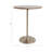 Modern Glam Metal And Marble Accent Table With Sleek Round Top And Textured Pedestal Base-1597082207