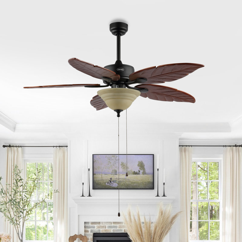 Emmabeth 52'' Ceiling Fan with Light Kit, Dark Brown