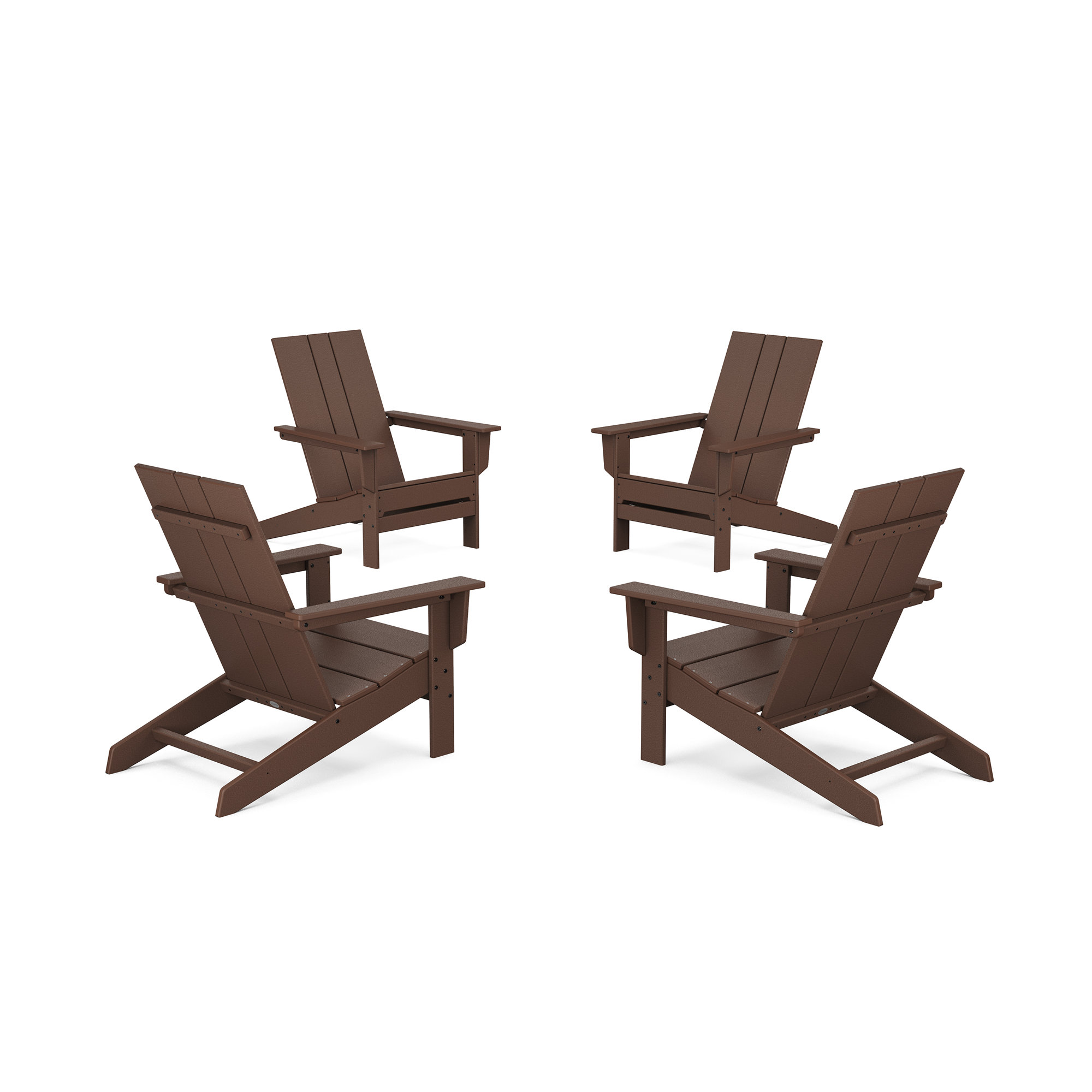 POLYWOOD x AllModern Plastic Adirondack Chairs (Set of 4), Mahogany