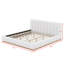 Base de lit tapissier contemporaine, profil bas et base en bois