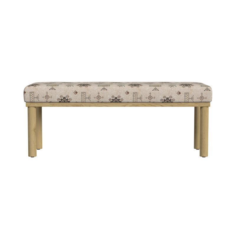 Shikera Upholstered Bench, Contemporary Global Pattern