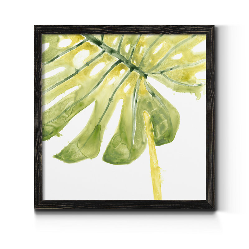 Reproduction d’art sur toile tendue, "Verdant impressions I", H 17 po x l 17 po x P 1,5 po, Toile avec cadre noir