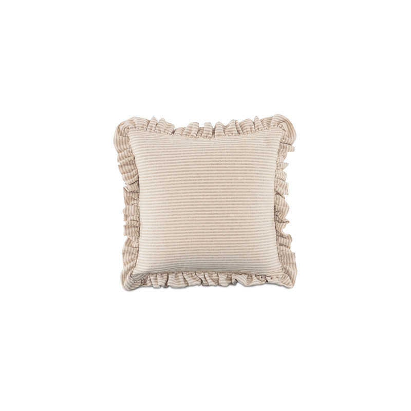 Coussin à rayures beige de 25 pouces Betty, Beige / crème rayé